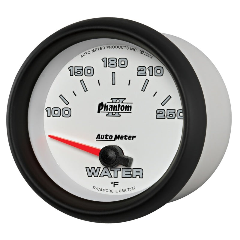 Autometer Phantom II 2-5/8in 100-250 Degrees F Electrical Water Temperature Gauge