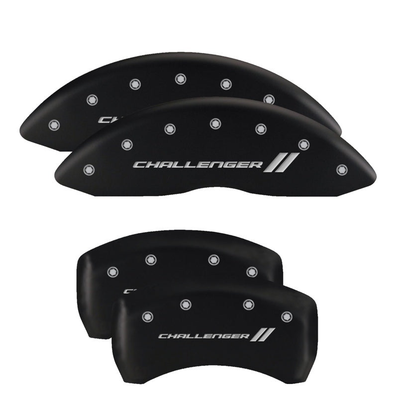 MGP 4 Caliper Covers Engraved Front & Rear MOPAR Black finish silver ch