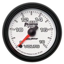 Load image into Gallery viewer, Autometer Phantom II 52.4mm Full Sweep Electronic 8-18 Volts Voltmeter Gauge