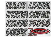 Load image into Gallery viewer, Hardline Boat Lettering Registration Kit 3 in. - 400 White/Black