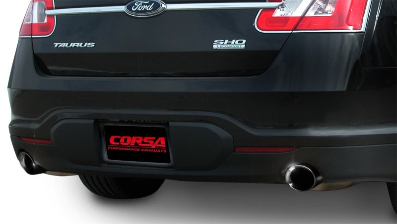 Corsa 2010-2019 Ford Taurus SHO 3.5L V6 Turbo Sport Cat-Back Exhaust w/ Dual 4in Black Tips