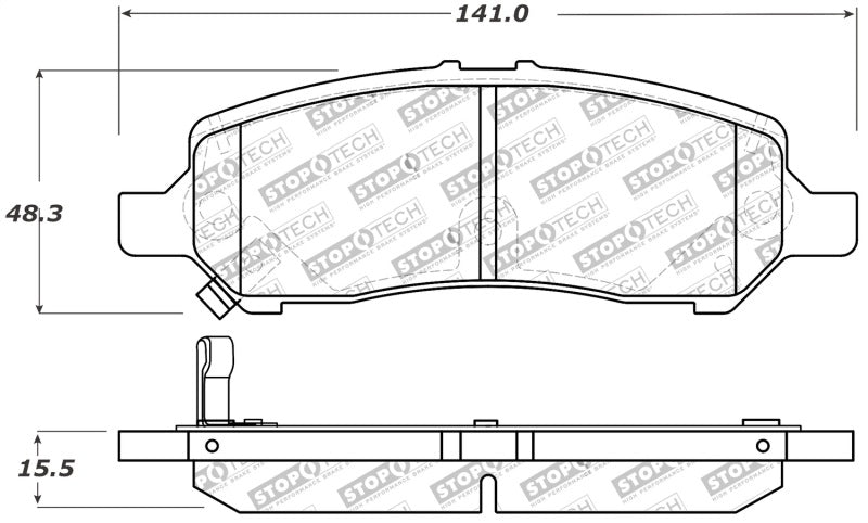 StopTech Performance Rear Brake Pads 13-14 Dodge Dart/Jeep Cherokee