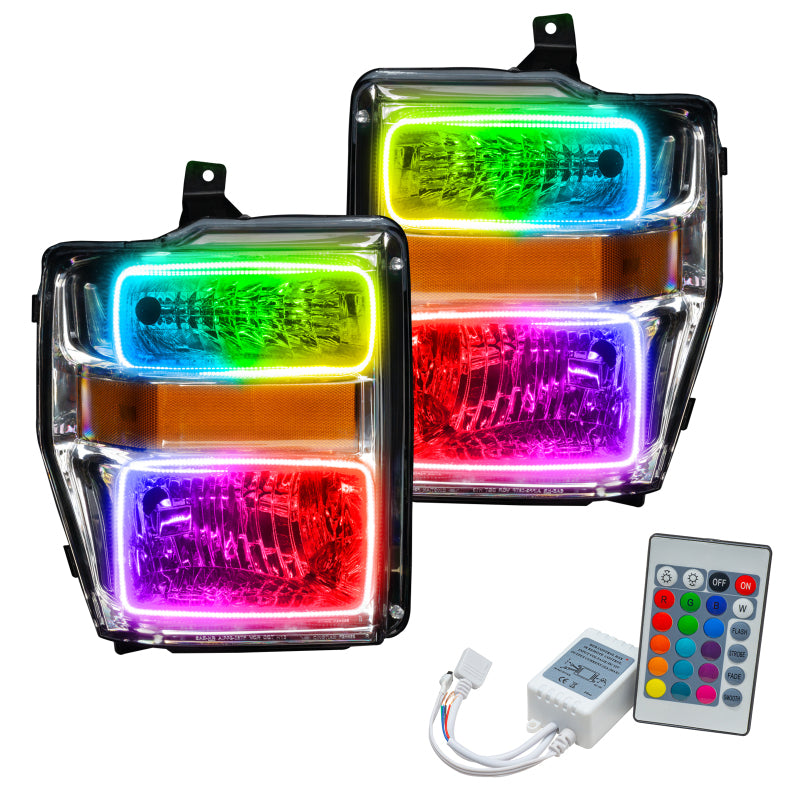 Oracle 08-10 Ford F250 Pre-Assembled Halo Headlights Chrome Housing- w/Simple Cntrl
