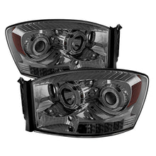 Load image into Gallery viewer, Xtune Dodge Ram 1500 06-08 / Ram 2500/3500 06-09 Halo Projector Headlights Smoked PRO-JH-DR06-LED-SM