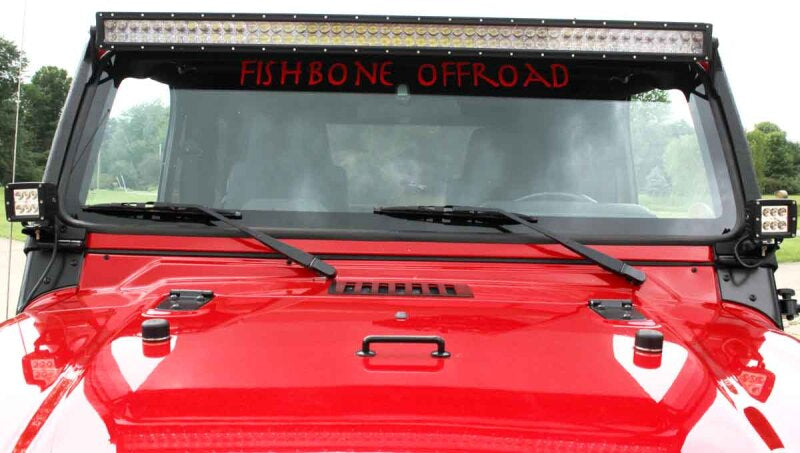 Fishbone Offroad 97-06 Jeep Wrangler TJ 52In Light Bar Bracket - Black Textured Powdercoat