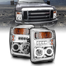 Load image into Gallery viewer, ANZO 2008-2010 Ford F-250 Projector Headlights w/ Halo Chrome (CCFL)