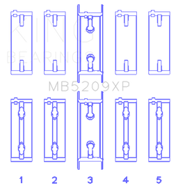 King Mitsubishi 4G63/4G64 7 Bolt 2nd Gen DSM and EVO I-IV Performance Main Bearing Set - Size STDX