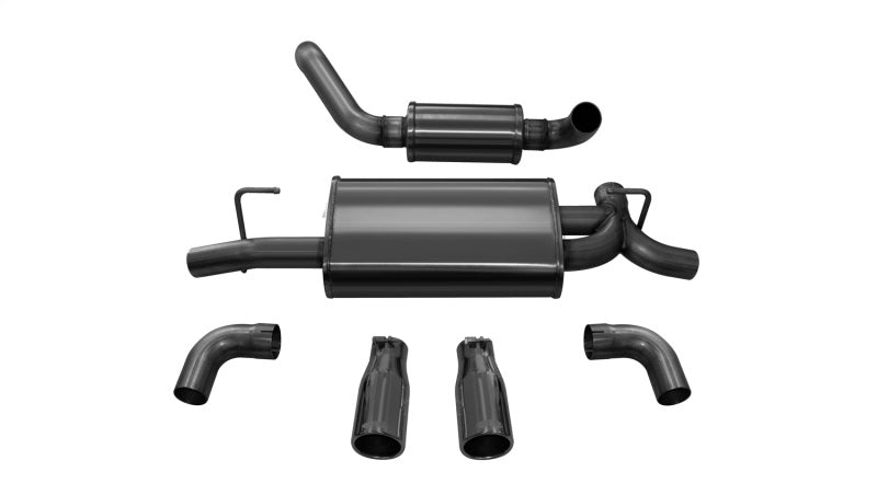 Corsa 2018-2024 Jeep Wrangler JL 2.5in Dual Rear Exit Black Tips Touring Axle-Back Exhaust