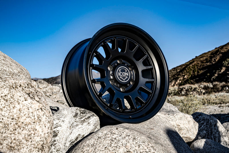 ICON Anza 17x8.5 5x5.5 0mm Offset 4.75in BS 108mm Hub Bore Satin Black Wheel