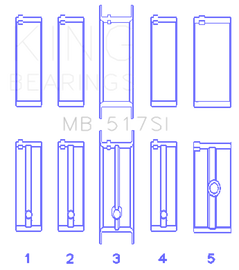 King Engine Bearings Chrysler 360 / 360CI 5.9L V8 (Size .010) Main Bearing Set