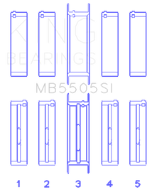 King Engine Bearings Ford 351ci/400ci 16V Main Bearing Set (Size 030) - Set Of 10