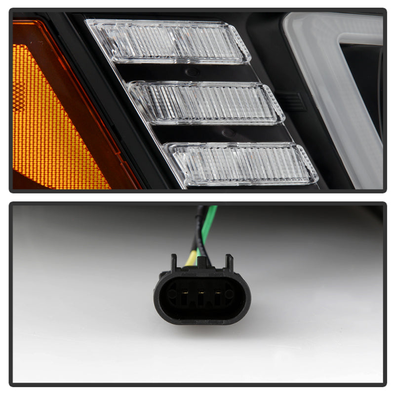 Spyder 08-19 Peterbilt 325 Passenger Side Projector Headlights - Black (PRO-YD-PB38600-R-BK)