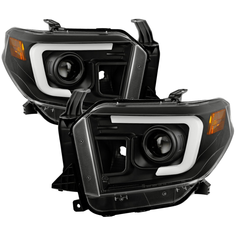 Spyder 14-17 Toyota Tundra(SR/SR5) Light Bar Projector Headlights - LED - Black PRO-YD-TTU14AP-BK