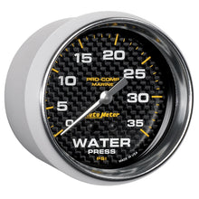 Load image into Gallery viewer, Autometer Marine Carbon Fiber Mechanical 2-5/8in 0-35PSI Water Pressure Gage