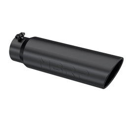 MBRP Universal 5in OD Angled Rolled End 4in Inlet 18in Length Black Finish Exhaust Tip