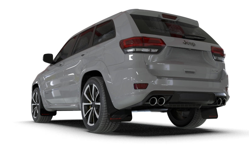 Rally Armor 18-22 Jeep Grand Cherokee SRT Trackhawk Black UR Mud Flap - White Logo