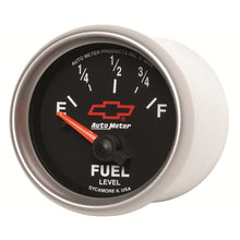 Load image into Gallery viewer, Autometer GM Bowtie Black 2-1/16 Fuel Level, 0-90 , Air-Core 8-18V