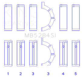 King Engine Bearings Chrysler/Jeep 287Ci 4.7L (Size +0.50mm) Main Bearing Set