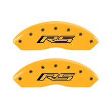 Load image into Gallery viewer, MGP 4 Caliper Covers Engraved Front &amp; Rear Gen 5/RS Yellow finish black ch