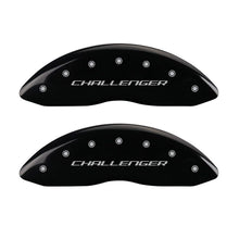 Load image into Gallery viewer, MGP 4 Caliper Covers Engraved Front &amp; Rear Block/Challenger Black finish silver ch