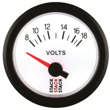 Load image into Gallery viewer, Autometer Stack 52mm 8-18V Electric Battery Voltage Gauge - White