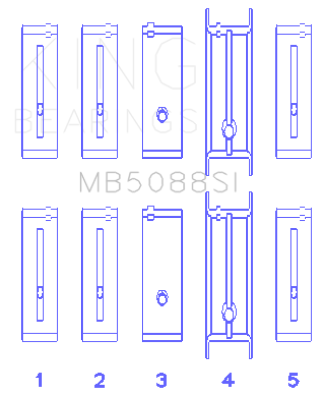 King Engine Bearings Chevrolet/Isuzu Ohv Ln2 (Size +0.75mm) Main Bearing Set