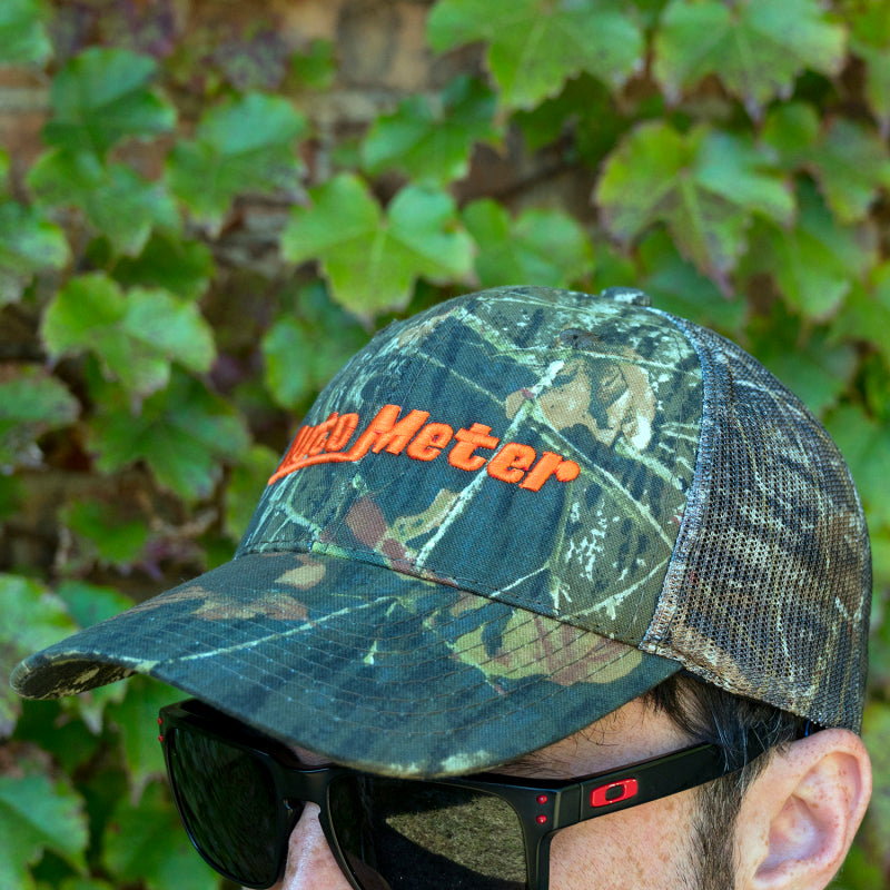 Autometer Hat Mesh Black w/ Velcro Hunting Camo Blaze Orange