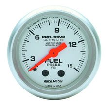 Load image into Gallery viewer, Autometer Ultra-Lite 52mm 0-15 PSI Mechanical Fuel Pressure Gauge