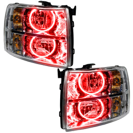 Oracle Lighting 07-13 Chevrolet Silverado Pre-Assembled LED Halo Headlights-Red