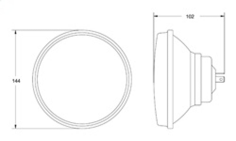 Hella Vision Plus 5-3/4in Round Conversion Headlamp High/Low Beam - Single Lamp