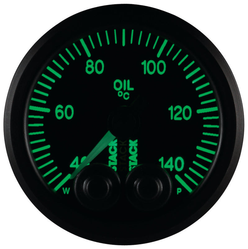 Autometer Stack 52mm 40-140 Deg C 1/8in NPTF Male Pro-Control Oil Temp Gauge - Black