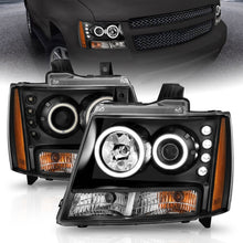 Load image into Gallery viewer, ANZO 2007-2013 Chevrolet Avalanche Projector Headlights w/ Halo Black (CCFL)