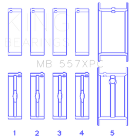 King Engine Bearings General Motors 262/ 267/ 302/ 307/ 327/ 350 pMaxBlack Coated Main Bearing Set