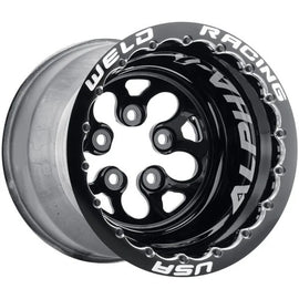 Weld Alpha-1 15x14 / 5x4.5 BP / 5in. BS Black Wheel - Black Double Beadlock MT