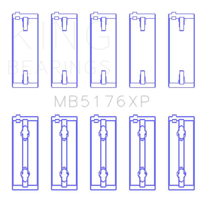 King Engine Bearings Mitsubishi 4G91/4G92/4G93 16V (Size STDX) Crankshaft Main Bearing Set