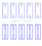 King Engine Bearings Mitsubishi 4G91/4G92/4G93 16V (Size STDX) Crankshaft Main Bearing Set