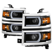 Load image into Gallery viewer, Xtune Chevy Silverado 1500 14-15 Projector Headlights Light Bar Drl Black PRO-JH-CS14-LBDRL-BK