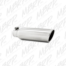 Load image into Gallery viewer, MBRP Universal Tip 3.5in OD 2.25in Inlet 12in L Angled Cut Rolled End Clampless No-Weld T304