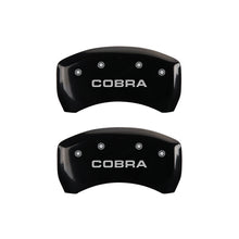 Load image into Gallery viewer, MGP 4 Caliper Covers Engraved Front &amp; Rear Cobra Black finish silver ch