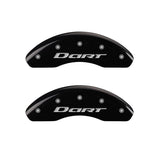 MGP 4 Caliper Covers Engraved Front & Rear With out stripes/Dart Black finish silver ch