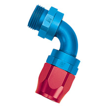 Load image into Gallery viewer, Russell Performance Hose End #6 Hose to #6 Radius Inlet Port Swivel 90 Deg Red/Blue