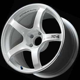 Advan TC4 18x11 +15 5x114.3 White Metallic and Ring Wheel