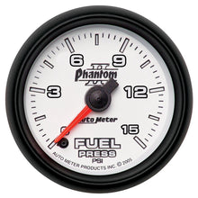 Load image into Gallery viewer, Autometer Phantom II Fuel Pressure Gauge 2-1/16in 15PSI Digital Stepper Motor