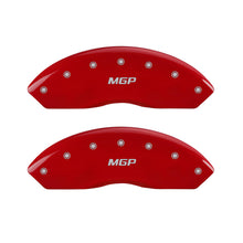 Load image into Gallery viewer, MGP 4 Caliper Covers Engraved Front &amp; Rear MGP Red Finish Silver Char 2017 Toyota Corolla IM
