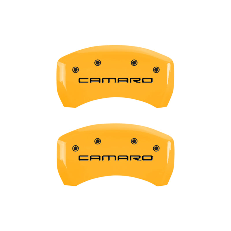 MGP 4 Caliper Covers Engraved Front Camaro Rear Gen 4/Ss Yellow Finish Black Char 1998 Chevy Camaro