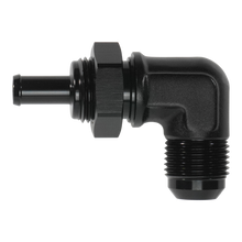 Load image into Gallery viewer, DeatschWerks 10AN Male Flare Bulkhead to 3/8in Hose Barb 90-Degree