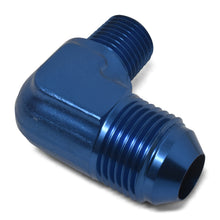 Load image into Gallery viewer, Russell Performance -8 AN to 1/4in NPT 90 Degree Flare to Pipe Adapter (Blue)