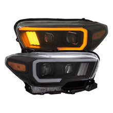 Load image into Gallery viewer, ANZO 2016-2017 Toyota Tacoma Projector Headlights w/ Plank Style Switchback Black w/ Amber w/ DRL