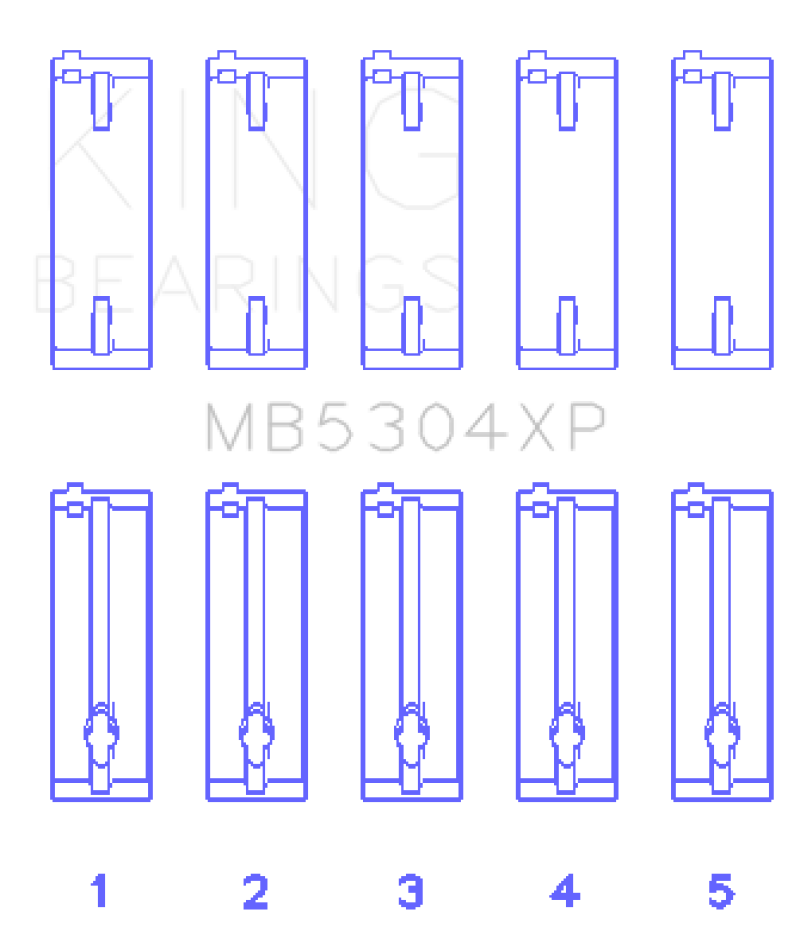 King Engine Bearings Mazda B6/B6-T/ZM/B3/B5 Main Bearing Set - Size +0.25mm