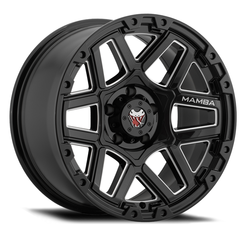 Mamba M23 18x9 6x139.7 ET12 Gloss Black w/ Machined Ball Cut